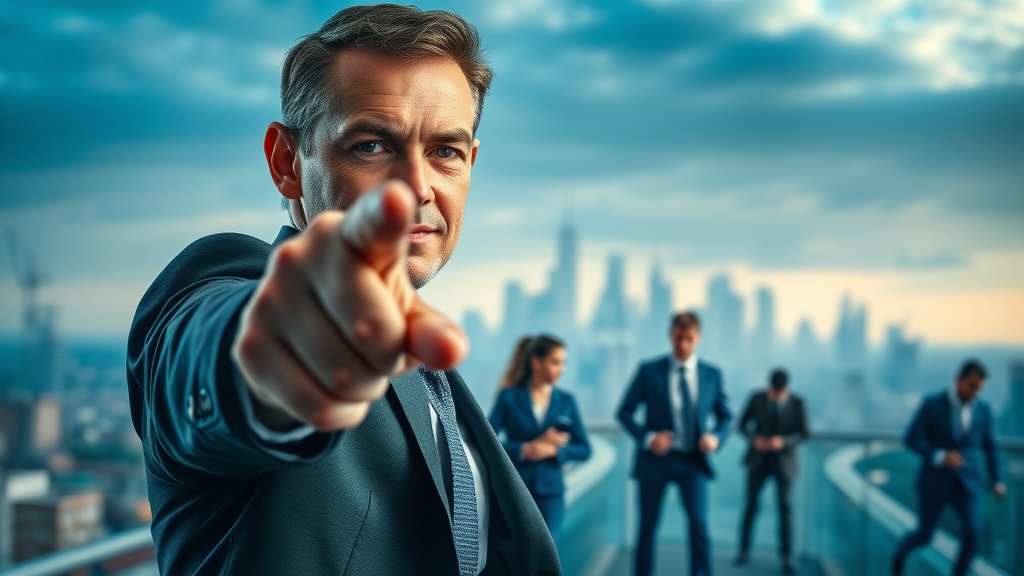 Inspirational competitive business landscape, confident leader advancing using lead generation techniques