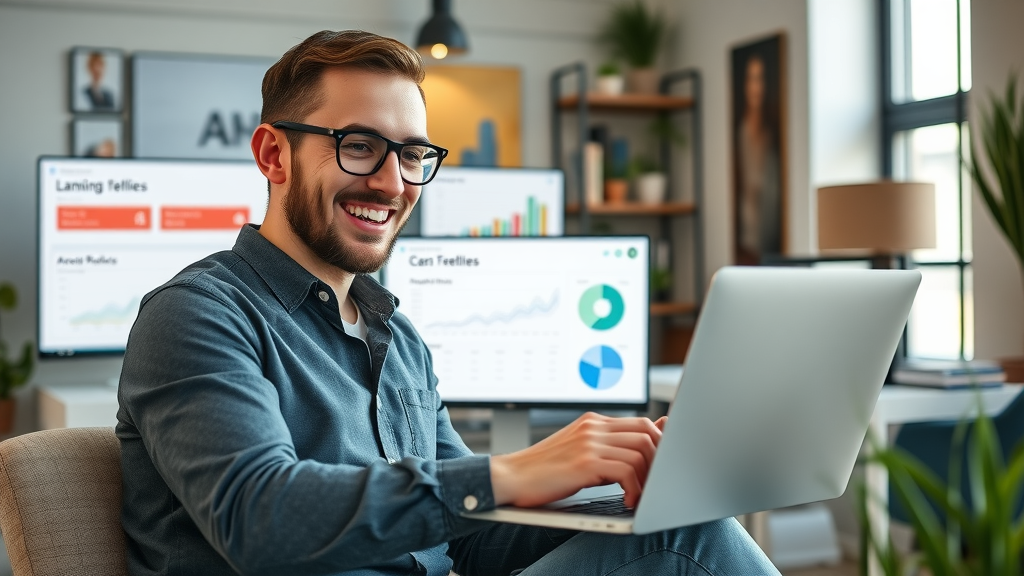 Modern high-converting landing page analyzed for lead generation techniques, quality leads