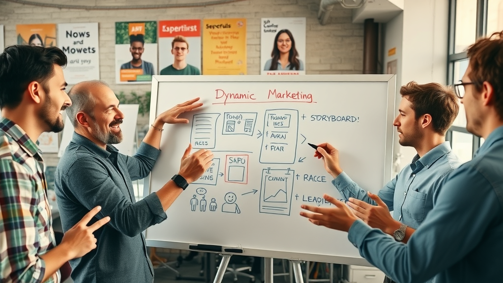 creative team planning video marketing strategy storyboard