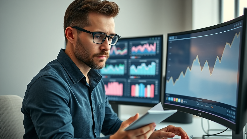 digital marketer analyzing video marketing campaign results