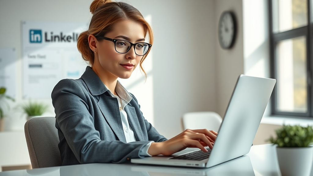 marketer using LinkedIn Lead Gen Forms for b2b lead generation on laptop