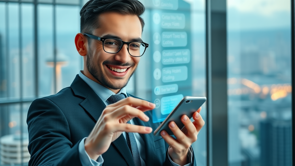 marketer using Intercom live chat for lead generation on smartphone screen