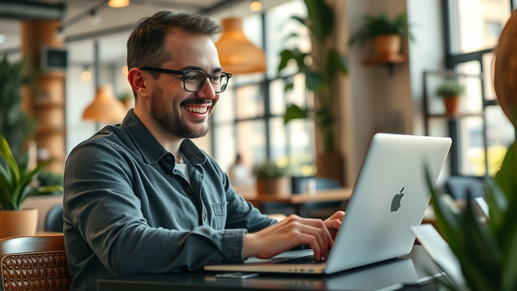 sleek SaaS automation tool interface used by business owner for automated lead generation for service businesses