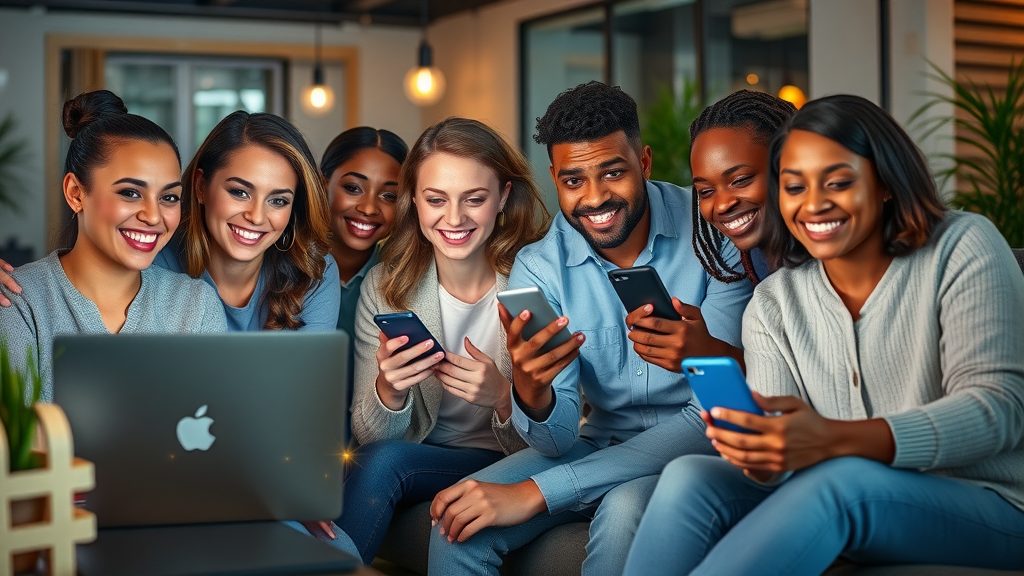 diverse marketing team creating social media ads for automated lead generation for service businesses