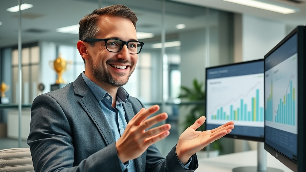 accountant reviewing before and after results of automated lead generation in service businesses