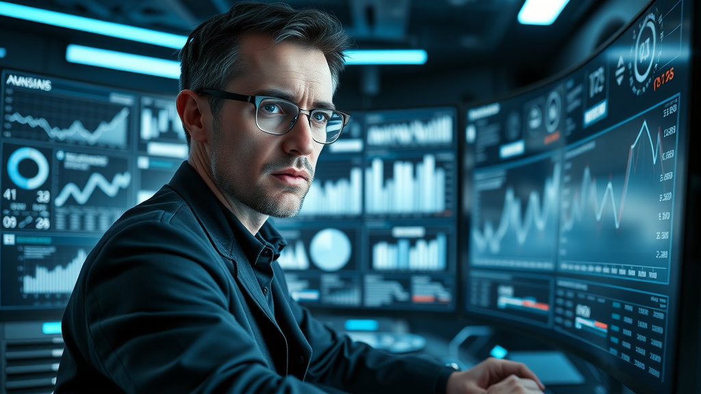 data-driven marketing analyst monitoring automated lead generation analytics for service businesses