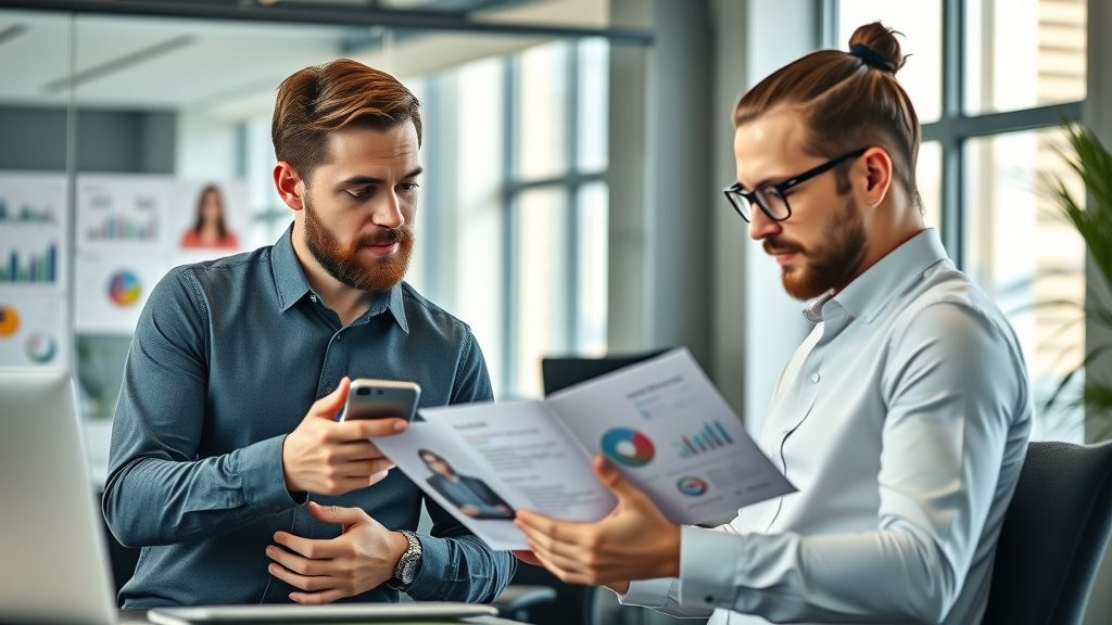 Professional marketers focused on an email marketing campaign strategy meeting