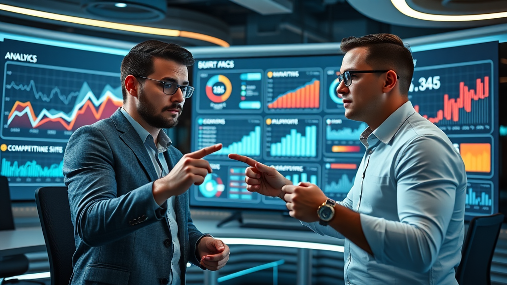 digital marketers using competitor web traffic tools to benchmark and analyze trends for fast website growth