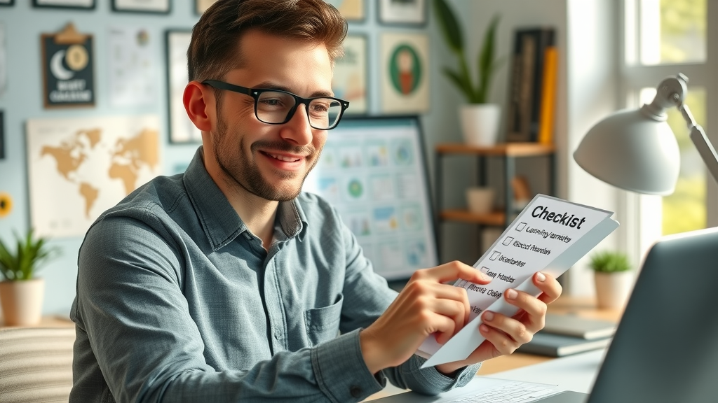 Marketer using a launch checklist to ensure landing pages that convert website visitors