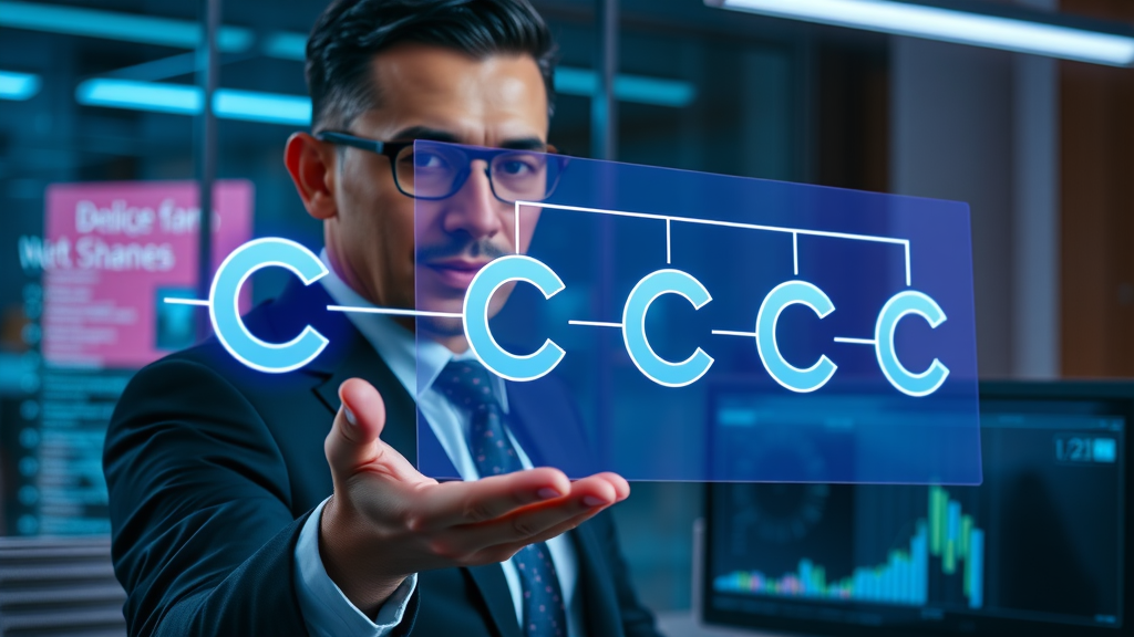 business leader presenting five C