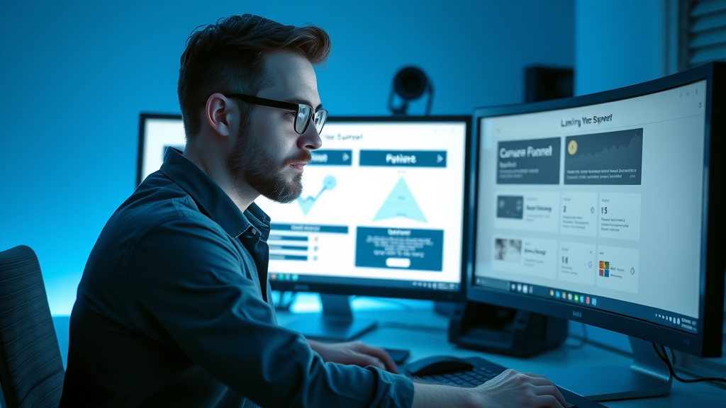 web designer analyzing landing page for social media ads conversion