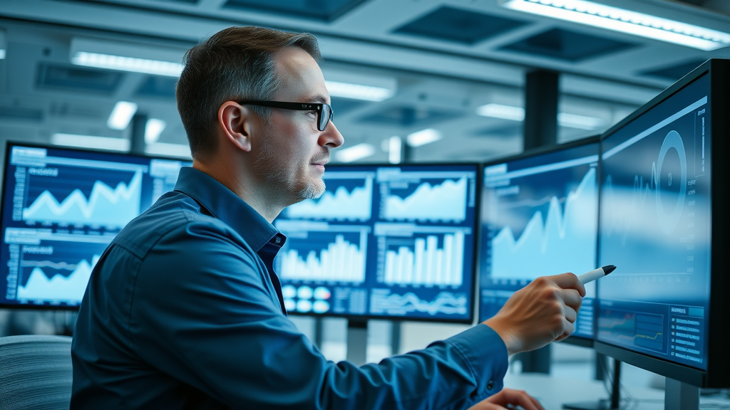 business owner analyzing SEO analytics, search engine optimization, website optimization