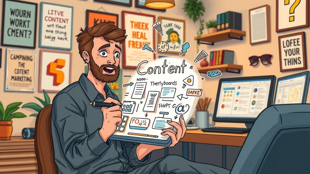 marketer planning digital content strategy, content marketing and SEO