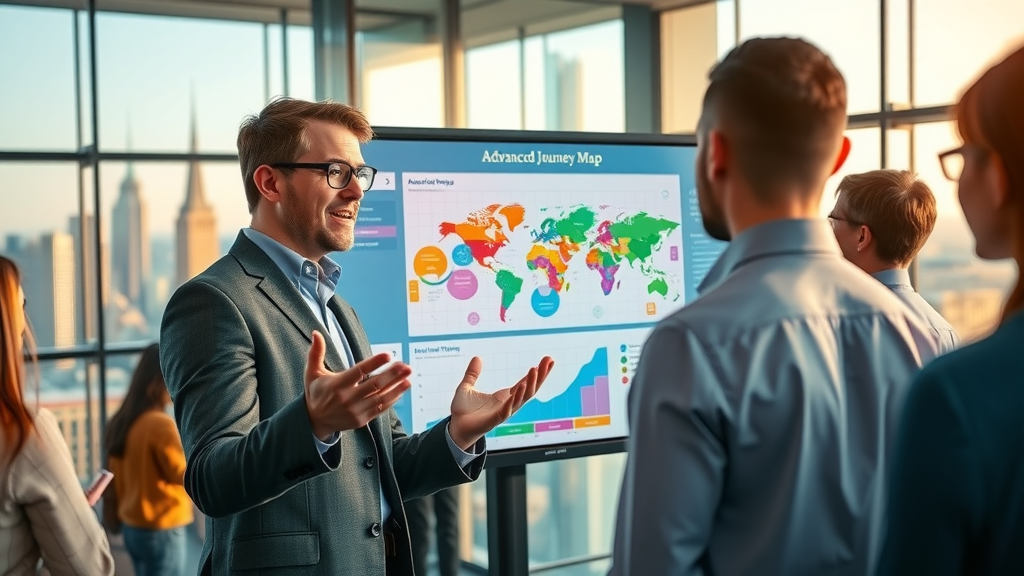 advanced colorful journey map presentation for customer experience