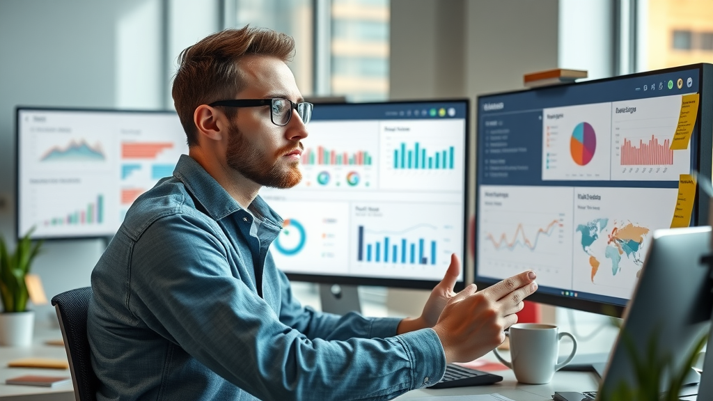 marketer comparing dashboard templates for Google Looker Studio marketing dashboard