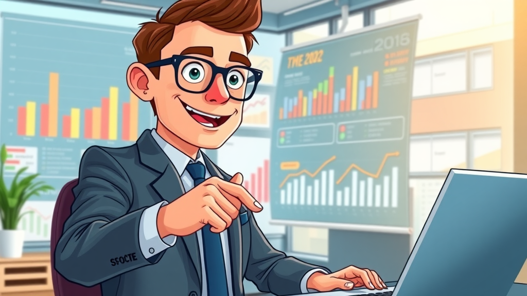 business analyst showcasing key KPIs on Google Looker Studio marketing dashboard