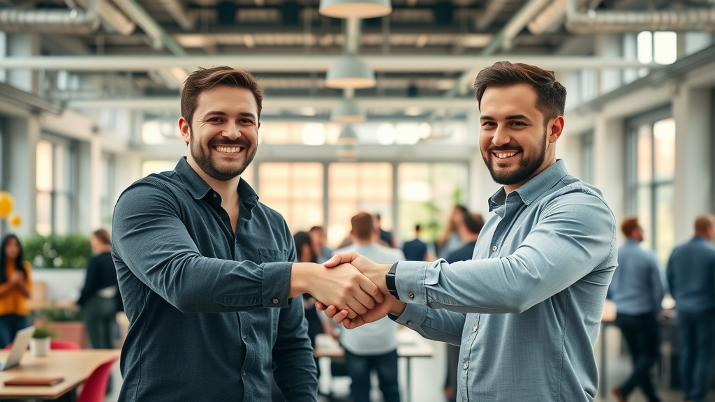 startup founders celebrating milestone using innovative customer acquisition strategies