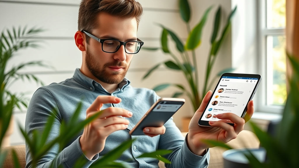 marketer testing responsive landing pages on several mobile devices