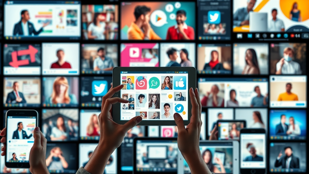 collage of engaging content formats for higher engagement on social media