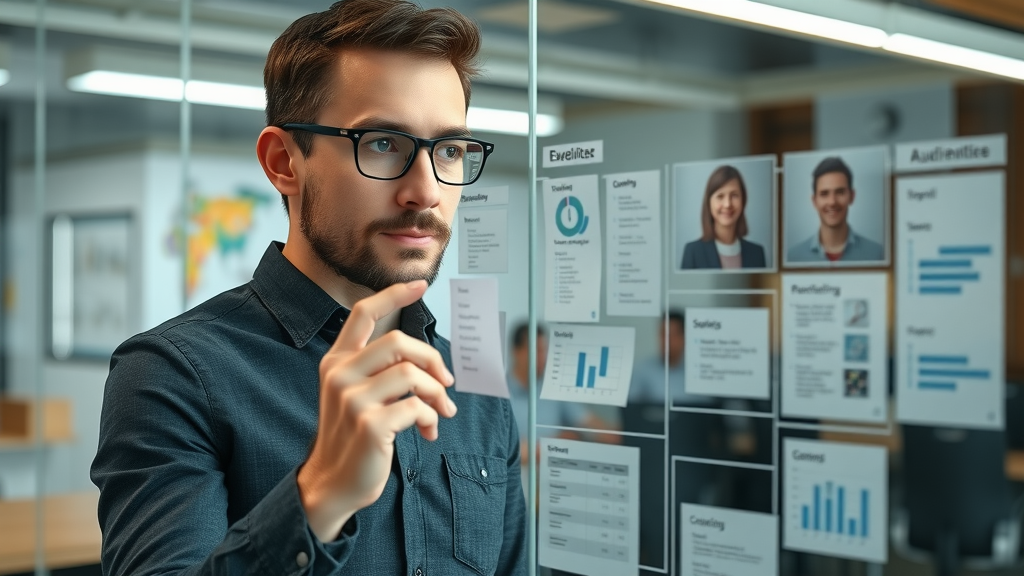 attentive marketer mapping target audience personas; digital marketing strategy, demographic charts