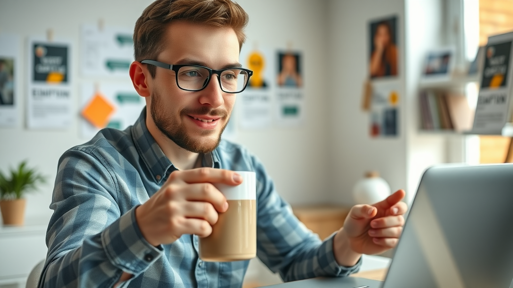 content marketer designing engaging email campaign; email marketing, high open and click rates, digital marketing workspace