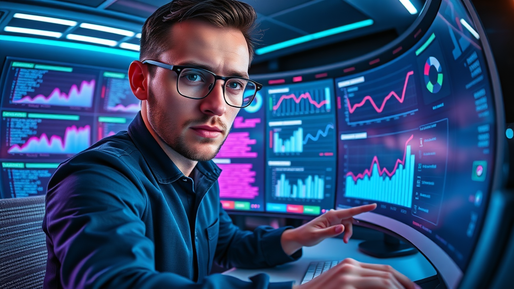 tech-savvy marketer optimizing website SEO; search engine optimization dashboard, digital marketing workspace