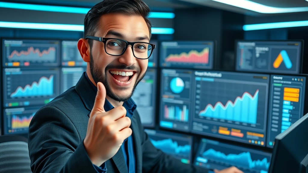 Business analyst linking Google Analytics with Google Ads—small business digital marketing integration