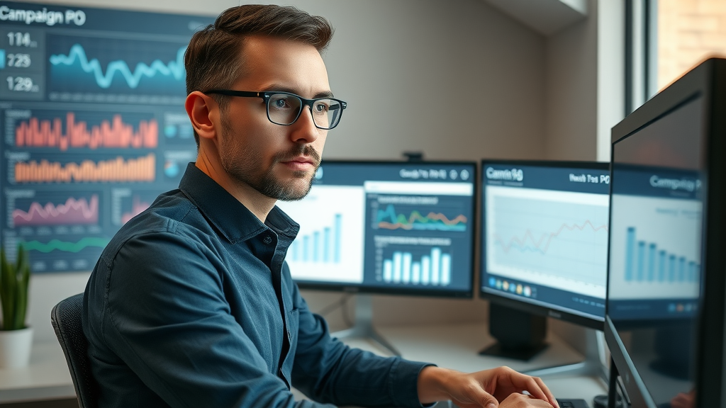 marketer reviewing campaign analytics and A/B testing for lead generation, digital marketing strategies for lead generation