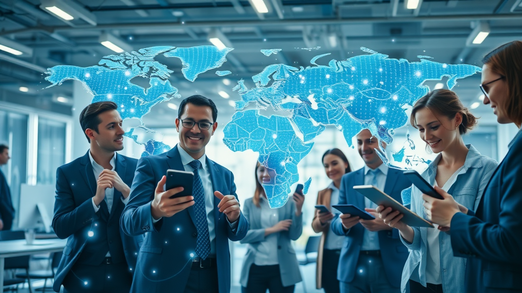 Dynamic global social media network graphic showcasing social media marketing strategies