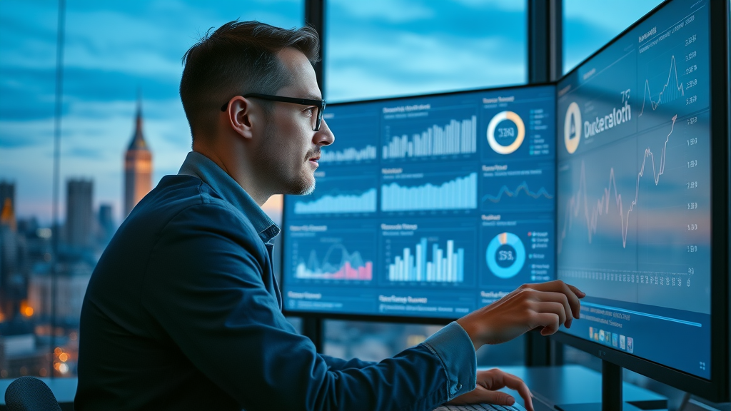 Professional reviewing social media growth analytics for strategy improvement