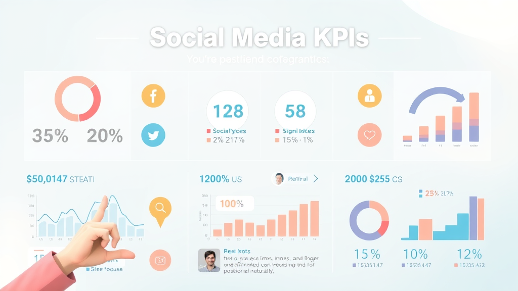 Infographic displaying key social media KPIs and marketing success metrics