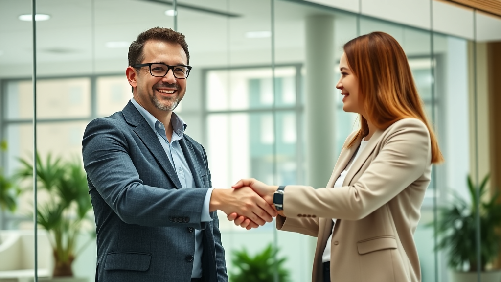 Marketing consultant helping business client transform social media strategy