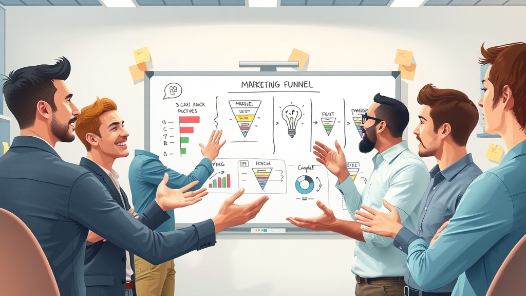 Team brainstorming best practices for marketing funnel explained