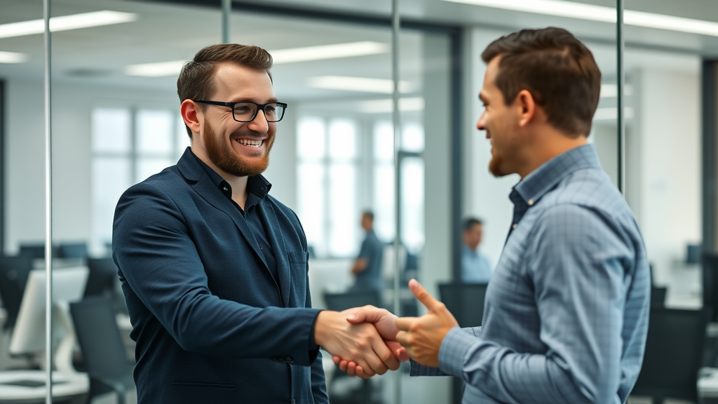 Sales representative discussing demo with prospective client, sales funnel explained
