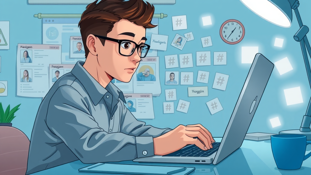 creative marketer researching Instagram hashtags for service business campaigns