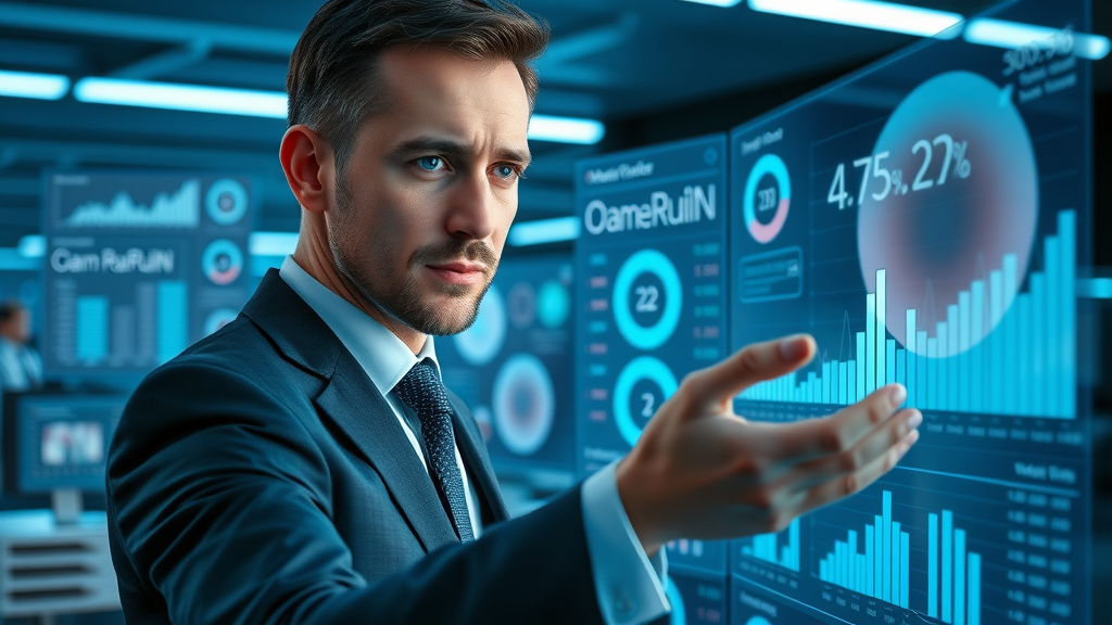 businessperson analyzing lead scoring metrics with digital dashboard for lead nurturing strategies for service providers