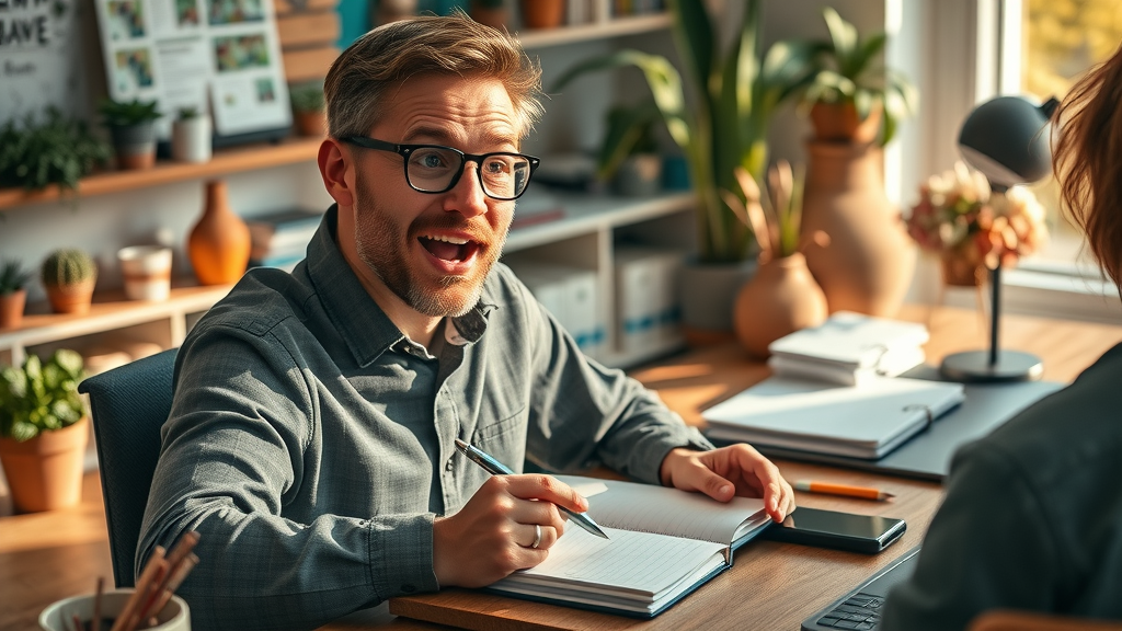 Creative copywriter brainstorming effective local ad headlines for Google Ads