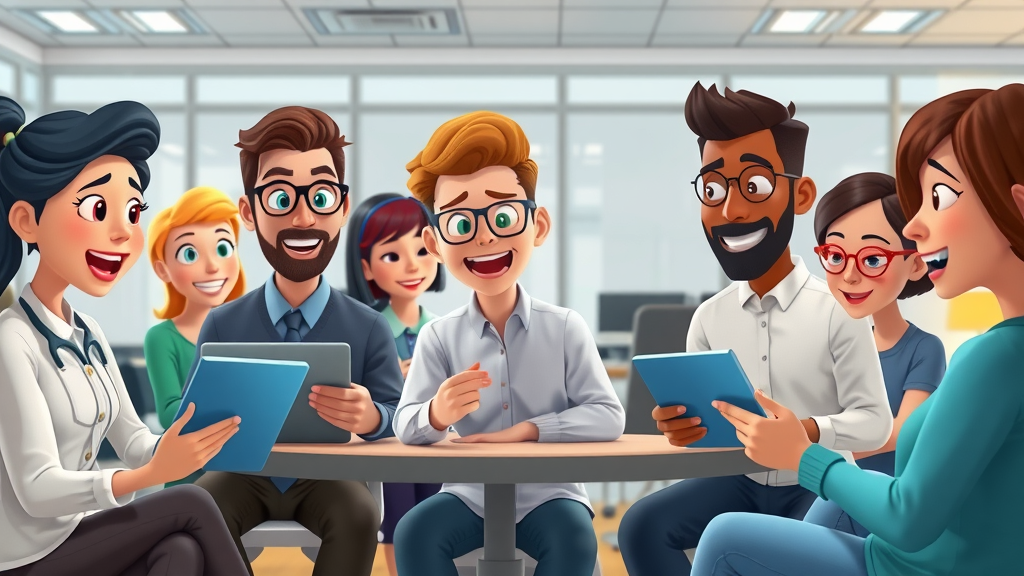 Engaging animated visual of service providers watching video explainers as part of content marketing strategy