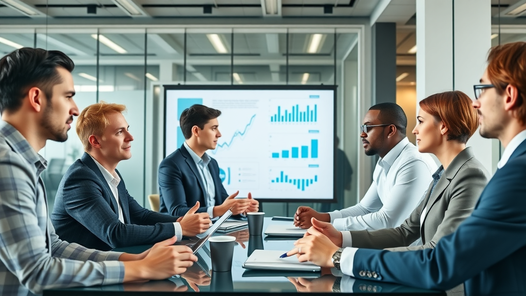 modern business team in a digital marketing meeting discussing social media platforms for businesses