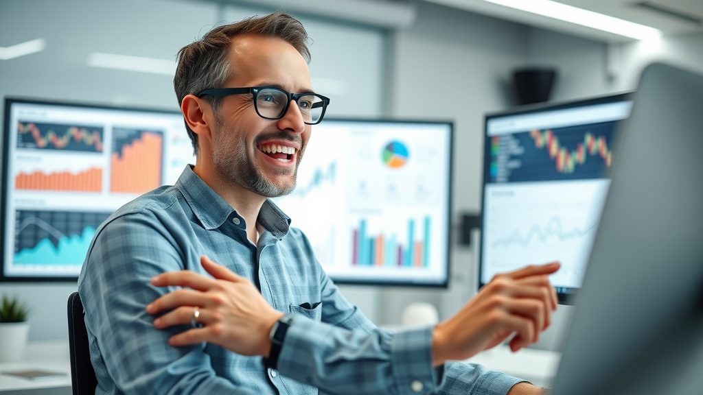 analytics specialist reviewing email marketing lead generation conversion rates