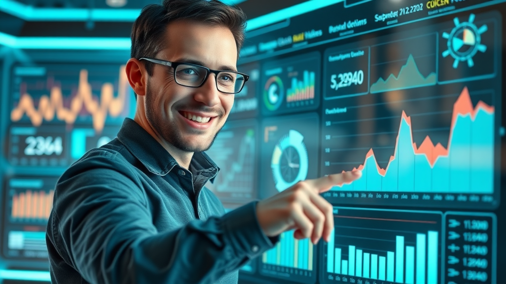 Marketer analyzing conversion rates on a landing page, optimizing bottom of the funnel performance.