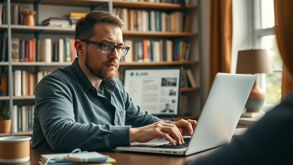 content marketing for ecommerce growth, engaging blog on laptop