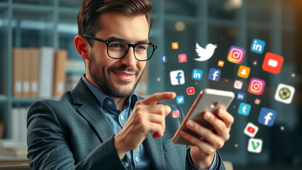 Entrepreneur posting engaging content and boosting social media presence on digital platforms