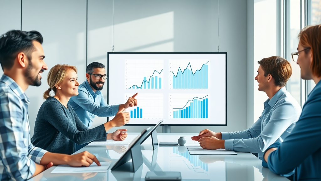 business team performing ab testing based on conversion data in ad campaigns