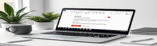 interactive contact email, professional, being composed on a laptop screen, photorealistic, organized desktop environment with potted plants and a coffee mug, highly detailed, dynamic message content unfolding, monochromatic theme with splashes of red, soft diffused lighting, shot with a Sony FE 85mm f/1.4 GM lens.